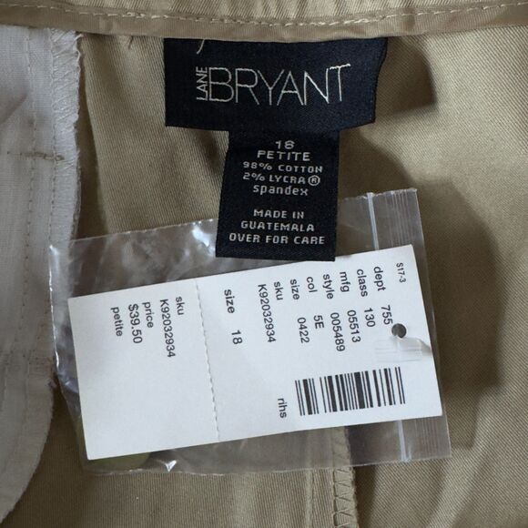 New Lane Bryant Straight Leg Khaki Pant Women's Size 18 Petite - Picture 5 of 8